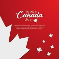 Happy Canada Day 1st July banner with maple leaf on red gradient background vector