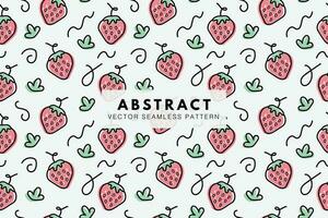 Strawberry fruit abstract pastel seamless repeat pattern vector