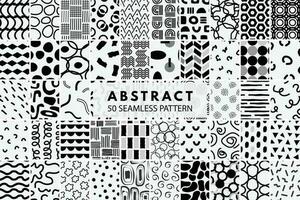 Pattern collection of abstract shapes seamless repeating pattern vector