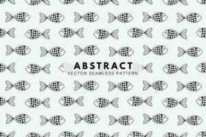 Aquatic fish abstract design cartoon animal seamless repeat vector pattern