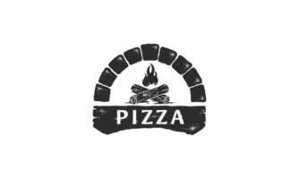 Pizzeria logo template. Vector emblem for cafe, restaurant or food delivery service.