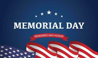 memorial Day Background Design. Banner, Poster, Greeting Card. Vector Illustration.