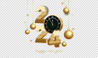 2024 Happy New Year Background Design. Greeting Card, Banner, Poster. Vector Illustration.