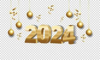 2024 Happy New Year Background Design. Greeting Card, Banner, Poster. Vector Illustration.