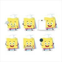 Cartoon character of sticky notes paper with various chef emoticons vector