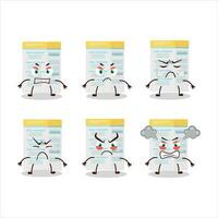 Filling form cartoon character with various angry expressions vector