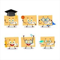 School student of brown rectangle envelope cartoon character with various expressions vector