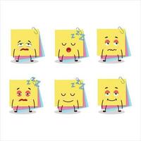 Cartoon character of sticky notes paper with sleepy expression vector