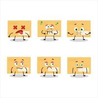 Brown rectangle envelope cartoon character with nope expression vector