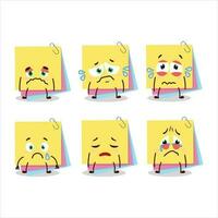 Sticky notes paper cartoon character with sad expression vector