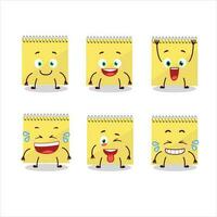 dibujos animados personaje de espiral cuadrado amarillo cuadernos con sonrisa expresión vector