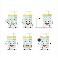 Cartoon character of filling form with various chef emoticons vector