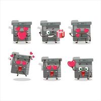 Office copier cartoon character with love cute emoticon vector