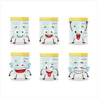 Cartoon character of filling form with smile expression vector