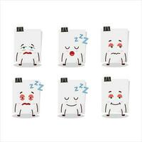 Cartoon character of sticky notes paper white with sleepy expression vector