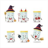 Halloween expression emoticons with cartoon character of filling form vector