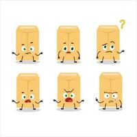 Cartoon character of brown envelope with what expression vector