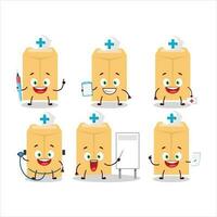 Doctor profession emoticon with brown envelope cartoon character vector