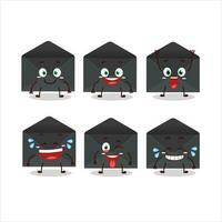 Cartoon character of black envelope with smile expression vector