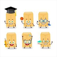 School student of brown envelope cartoon character with various expressions vector