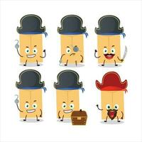 Cartoon character of brown envelope with various pirates emoticons vector