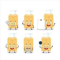 Cartoon character of brown envelope with various chef emoticons vector