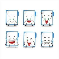 Cartoon character of blue manila folder with smile expression vector