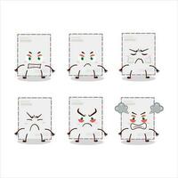 Standard envelope cartoon character with various angry expressions vector