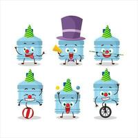 Cartoon character of gallon with various circus shows vector