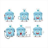 Doctor profession emoticon with gallon cartoon character vector