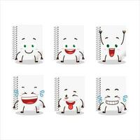 dibujos animados personaje de espiral blanco blanco cuadernos con sonrisa expresión vector