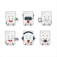 Standard envelope cartoon character are playing games with various cute emoticons vector