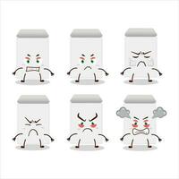 White envelope cartoon character with various angry expressions vector