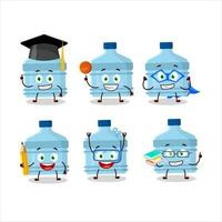 School student of gallon cartoon character with various expressions vector