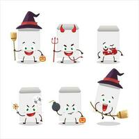 Halloween expression emoticons with cartoon character of white envelope vector