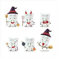 Halloween expression emoticons with cartoon character of car loan application vector