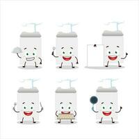 Cartoon character of white envelope with various chef emoticons vector