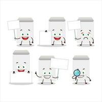 White envelope cartoon character bring information board vector