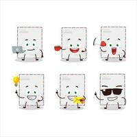 Standard envelope cartoon character with various types of business emoticons vector