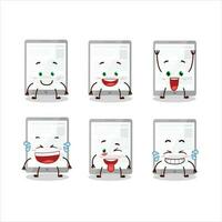 Cartoon character of news in tablet with smile expression vector