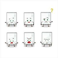 dibujos animados personaje de Noticias en tableta con qué expresión vector