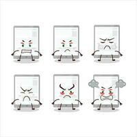 News in tablet cartoon character with various angry expressions vector