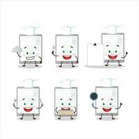 Cartoon character of news in tablet with various chef emoticons vector