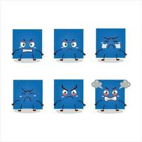 Blueprint paper cartoon character with various angry expressions vector