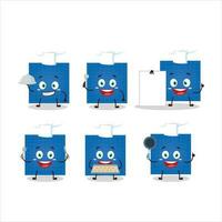 Cartoon character of blueprint paper with various chef emoticons vector