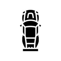 deporte coche parte superior ver glifo icono vector ilustración