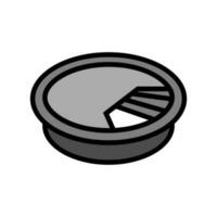 cable management grommet hardware furniture fitting color icon vector illustration