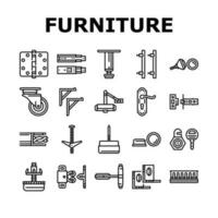 hardware furniture equipment icons set vector