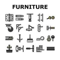 hardware furniture equipment icons set vector