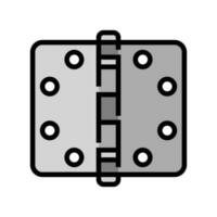 hinge hardware furniture fitting color icon vector illustration